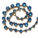 Vintage Art Deco Czech signed sapphire blue crystal necklace-open back setting c1920's