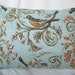 Travelers Bird Pillow - Sage Green Lavender Buckwheat Neck Roll Song Birds - Robin Nuthatch Chickadee Blue Bird