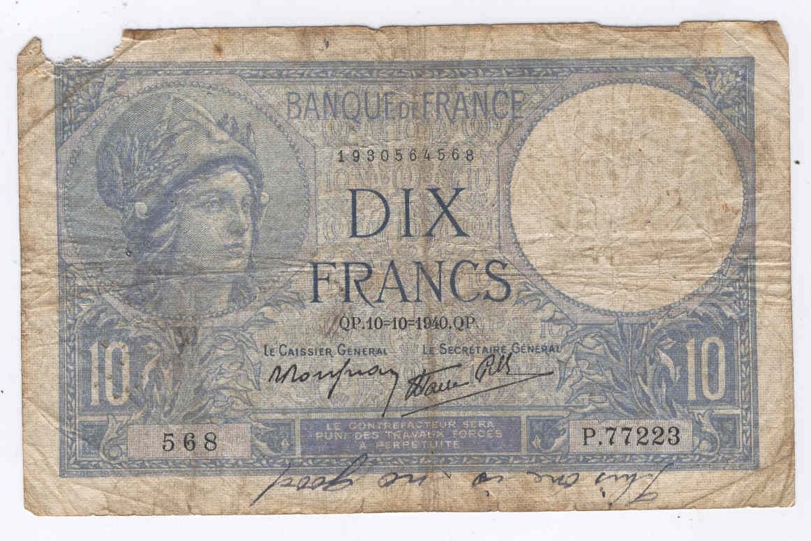 Old Money Antique 1940 Dix Francs French   Il Fullxfull.68463920 