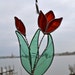Red Tulip Stained Glass Suncatcher