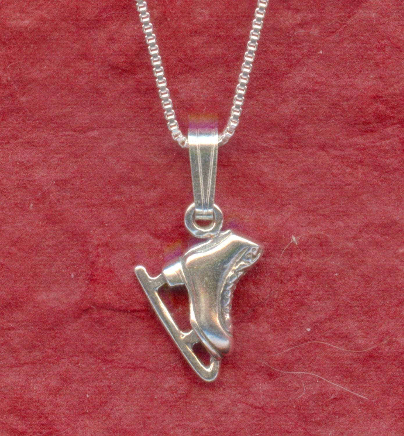 Sterling Silver 3D Ice Skate Necklace Skating Boots 925 Charm