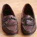 Deep Brown Leather Loafers Flats 8 Vintage Prep Oxfords School