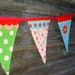 cheery fabric birthday, tea party, mother's day, Spring, Summer bunting home decor
