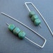 sterling silver earrings - silver and turquoise earrings. glass beads. sterling silver dangle earrings. modern jewelry. simple. minimalist.