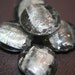 SALE - Frosted Silver Round Foiled Glass Beads - 4 pcs