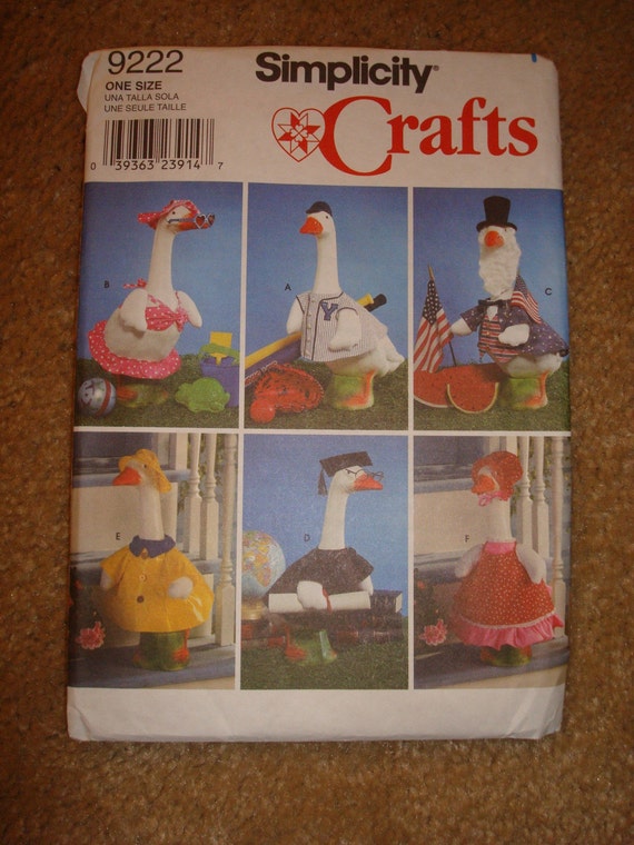 Simplicity 9222 Crafts Pattern Lawn Geese Clothing