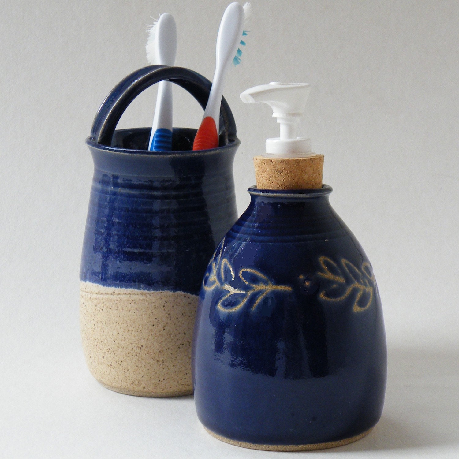 2 piece Cobalt Blue Bath Set