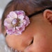 Petite Sparkly rose baby hair bow or newborn headband for babies... and girls
