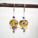 Serene Garden Love v2 - Earrings / Lampwork Glass, Sterling Silver, Czech Flower, Swarovski Crystal