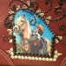 Burgundy Leather Wristlet with A Vintage Palomino Horse and Cowgirl and Rhinestones