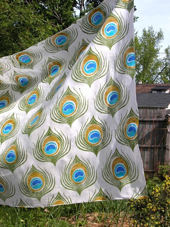 Peacock Feather fabric by the yard