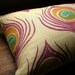 Orchid and Orange Peacock Feather Lumbar Linen Pillow Case