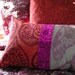 Tangerine Patchwork Tropical Hand Printed Linen Pillow