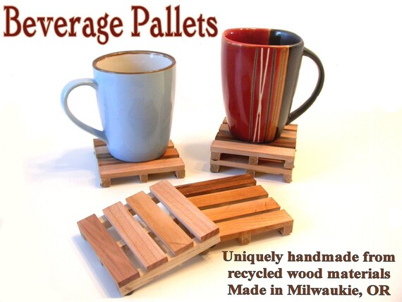 Coasters - Beverage Pallets Made From Reclaimed Wood Pallets - 6 coaster set