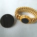 Rare American Queen two piece retro stretch bracelet with matching glass pin