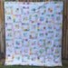 Handmade patchwork lap quilt - pink, yellow, blue, green vintage sheets