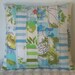 Blue quilted pillow cover - handmade improv patchwork vintage sheets