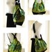 Reserved for Mi - Sale item Green floral bag. extra large convertible backpack, messenger, tote, diaper bag leather straps & bottom