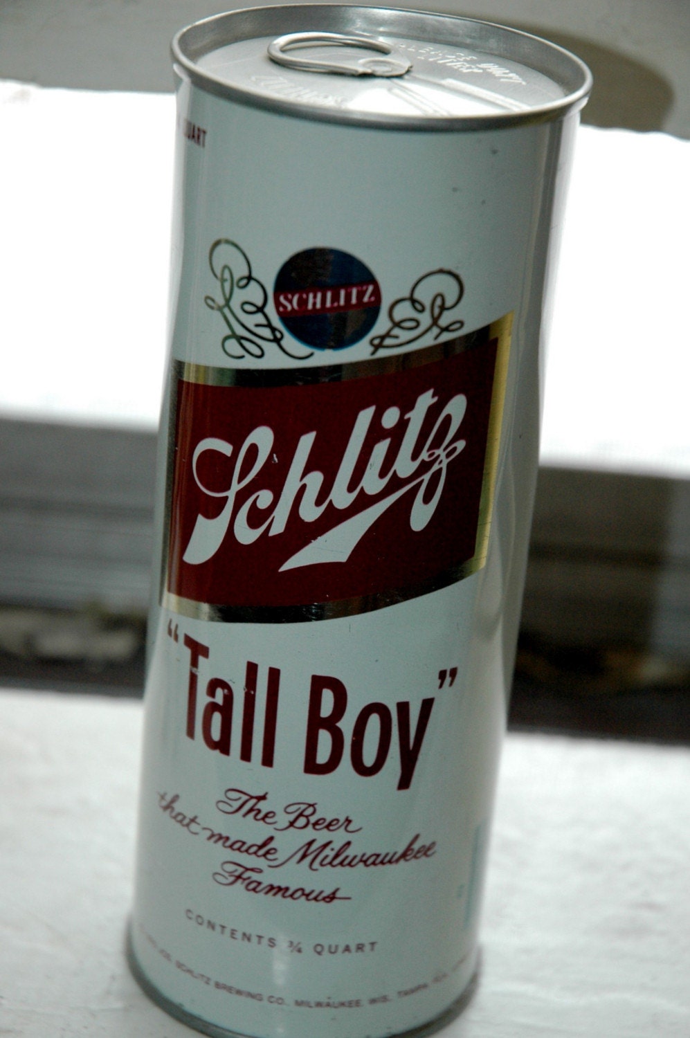 1975 Schlitz tall boy beer can