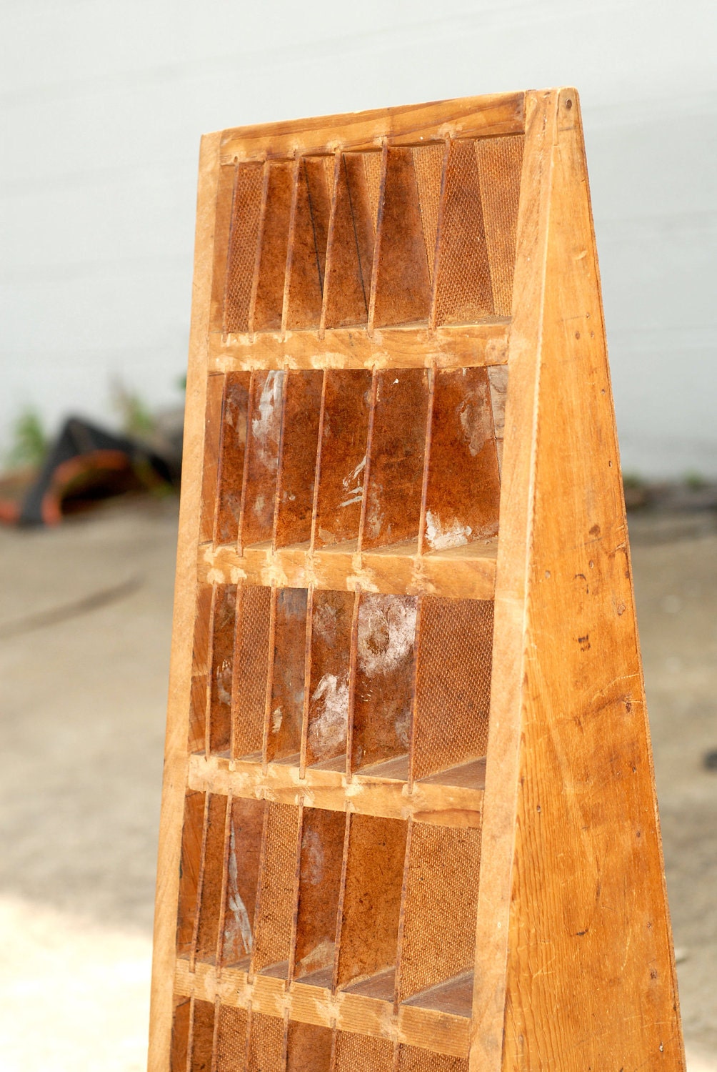 Small Vintage Wood Letterpress Furniture Industrial