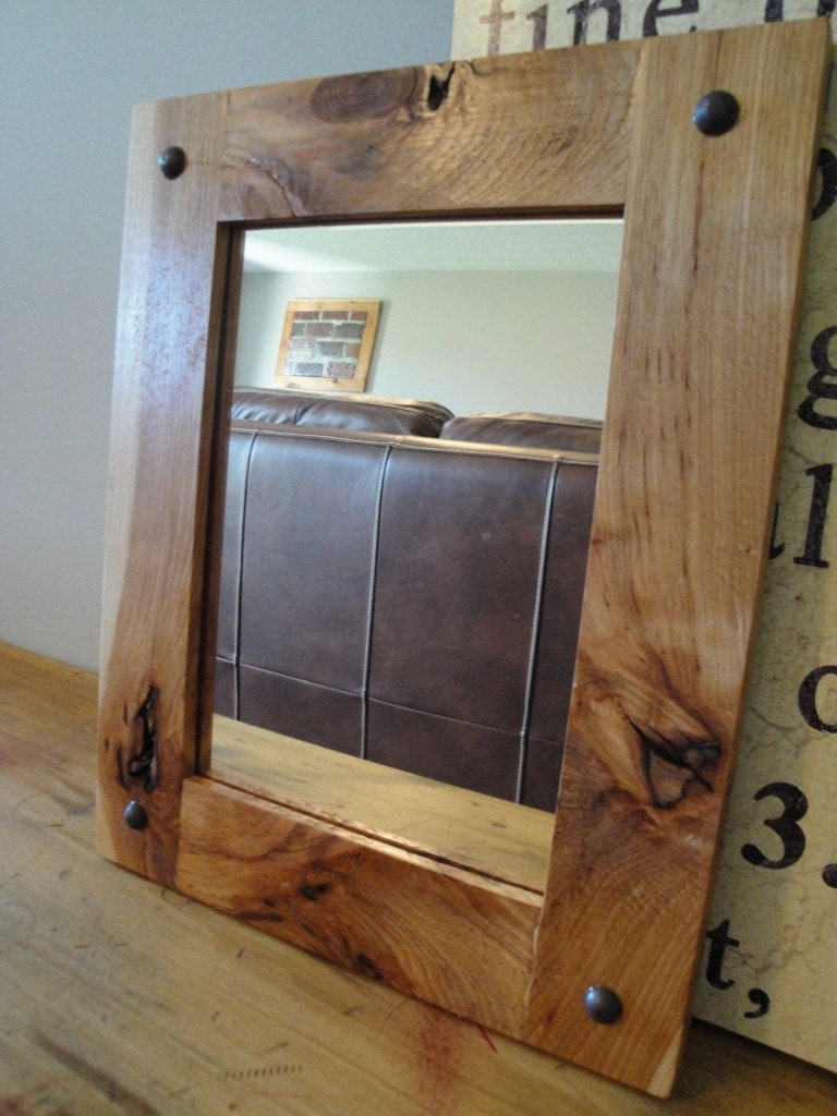 Riveted Hickory Mirror by on Etsy