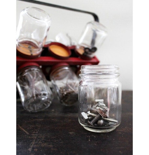 Vintage Hardware Storage Jars
