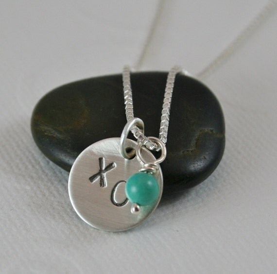 Items Similar To Hugs And Kisses Silver Charm Necklace With Turquoise   Il 570xN.240331726 