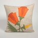 CALIFORNIA POPPY - 16 inch recycled felt applique pillow