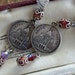 RESERVED for C Dangle Earrings Vintage Assemblage French Medals Rosary Beads