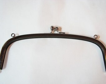 Metal Purse Frame 8 3/8 Wide x 3 1/16 H Double Loops Curved Silver