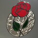 Sale 50% off Rose Circle - Stained glass suncatcher home decor