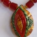 Polymer Clay Pendant Necklace with Matching Earings