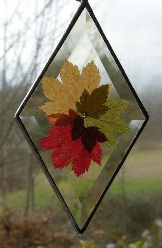 Items similar to Fall Leaves in Glass on Etsy