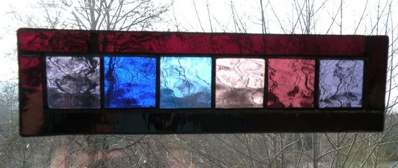 Purples And Blues Rectangle Stained Glass