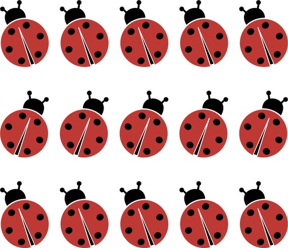 Ladybugs Wall Vinyl Decals Art Graphics Stickers by sixunderatree