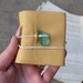 Small leather journal - sunset on the beach, yellow buttercream with real aqua seaglass