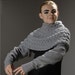 CLEARANCE - 50% OFF - Braided Poncho with Sleeves in Denim Blue