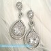 Wedding Bridal Chandelier Earrings, Raindrops (Free U.S. shipping) - accessory, rhinestones, crystals, oscar, sweet sixteen, prom