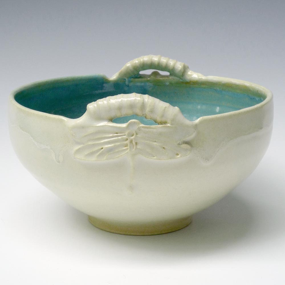 White Serving Bowl handmade  pottery bowl ceramic  bowl Art Deco
