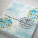 Reserved for Stef - Elegant Pale Blue Floral Vintage Fabric Fat Quarter