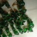 Very old vintage green glass necklace with metal links