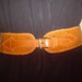 Vintage 1980s tan leather "Finishing Touches" cinch waist belt XS