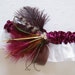 Burgundy Feather Garter Set WEDDING ACCESSORIES Rhinestone bridal garder red plum wine- Ready to Ship