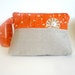linen wristlet kokka orange crochet doily modern vintage