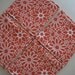 Orange Geometric Floral Coasters - Set of 4