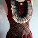 Burgundy Lace Bib Dress Sleeveless Upcycled Handmade S 'SANGRIA'