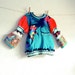 Black Friday Etsy Girl's Toddler Top 6T Children's Upcycled Bohemian Clothes Teal Coral Bell Sleeves Kid's Clothing 'OPHELIA'