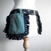 Bohemian Hip Purse Utility Belt Pouch Green Black Boho Gypsy Fringe Pockets Women's Upcycled Accessories