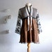 Women's Brown Bohemian Top Upcycled Clothing Boho Chic Tunic Peasant Shirt Ladies Clothes Medium 'JANELLE'