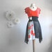 Bohemian Black Tunic Top Women's Clothing Red Roses Long Shirt Upcycled Clothes Boho Chic Eco friendly Medium 'ROSETTA'